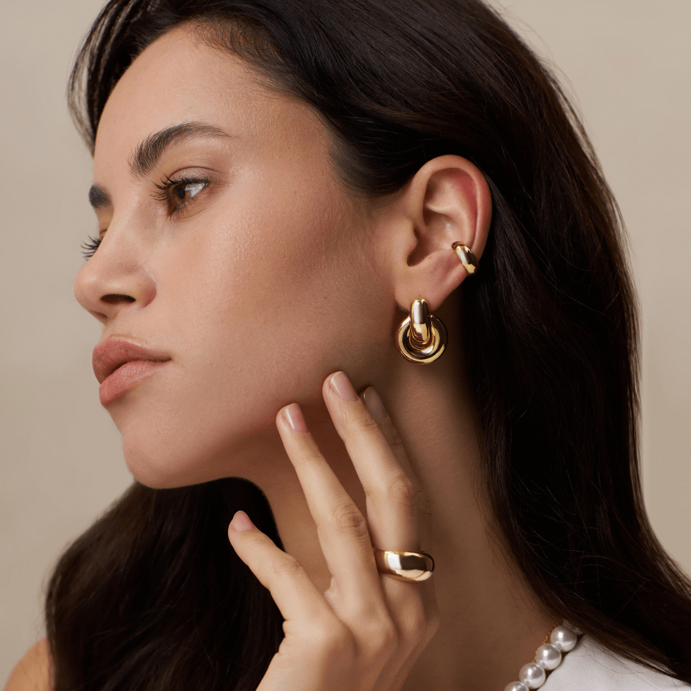 Ear Cuff Polished Domed Ear Cuff - Gold Orelia Jewellery