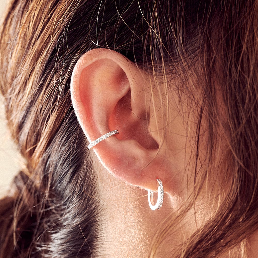 Ear Cuffs Fine Pavé Ear Cuff - Silver Orelia Jewellery