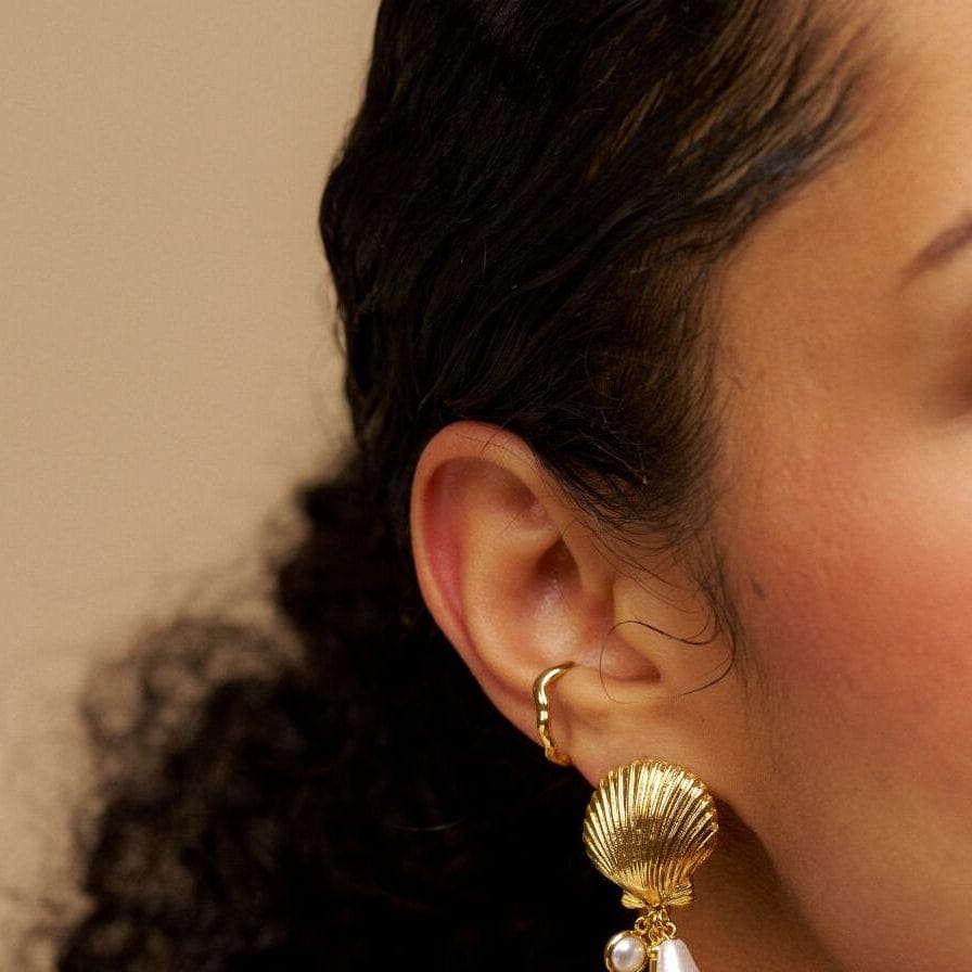 Ear Cuffs Organic Wave Ear Cuff - Gold Orelia Jewellery