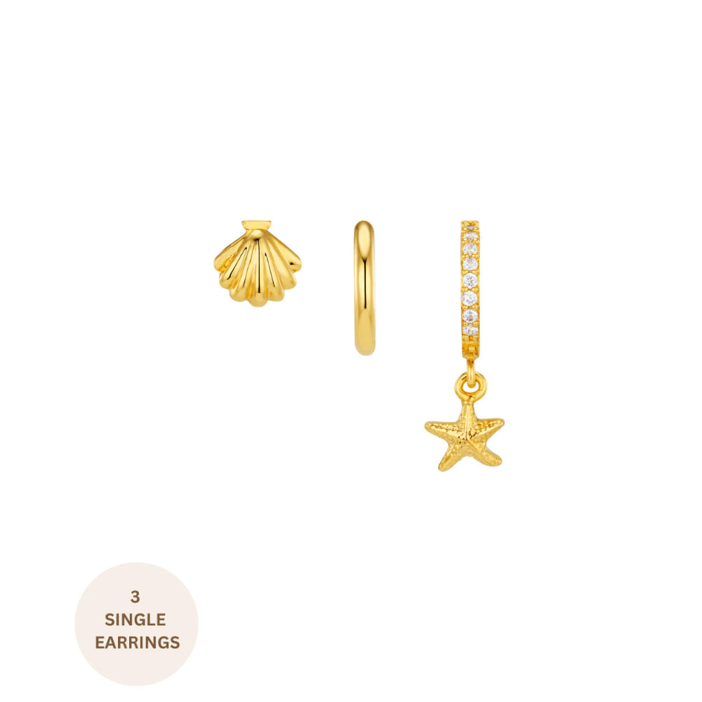 Ear Party Default Shell & Starfish Ear Stacking Set Orelia Jewellery