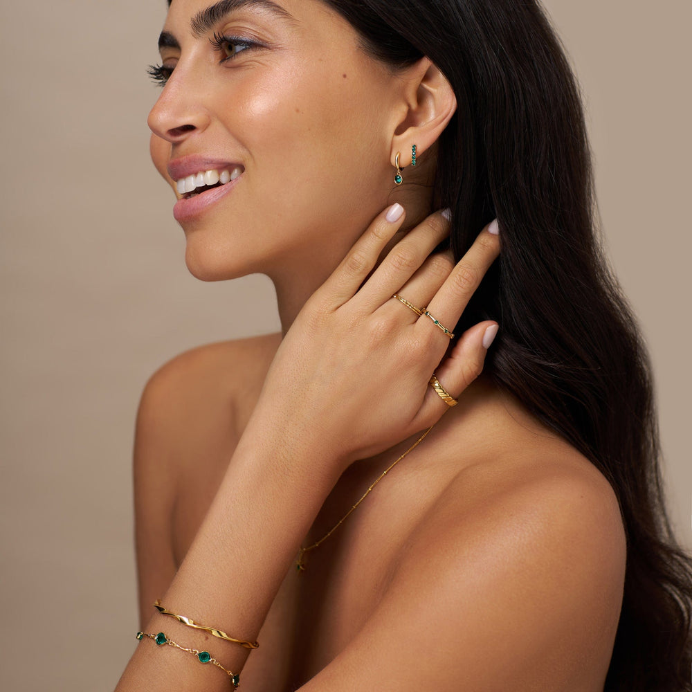 Ear Party Emerald Ear Party Made With Swarovski® Crystals - Gold Orelia Jewellery