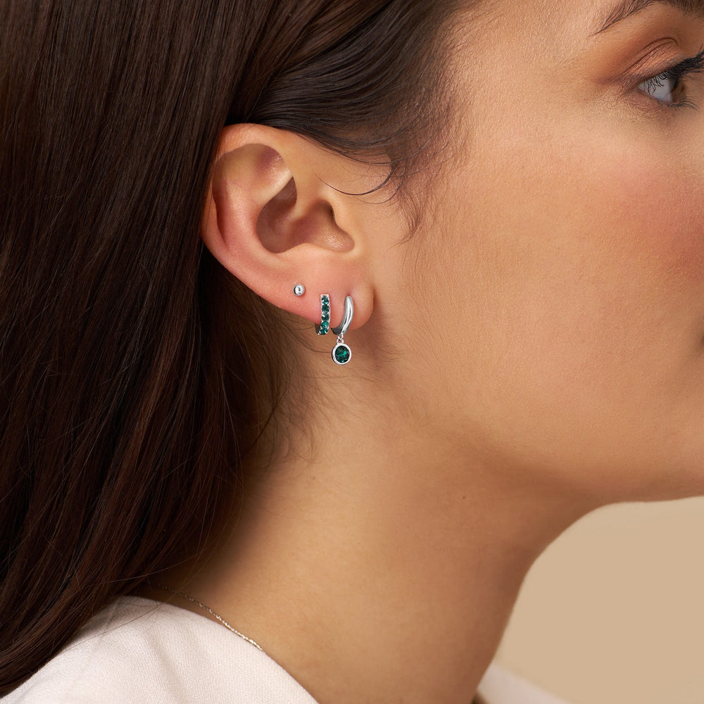Ear Party Emerald Ear Party Made With Swarovski® Crystals - Silver Orelia Jewellery