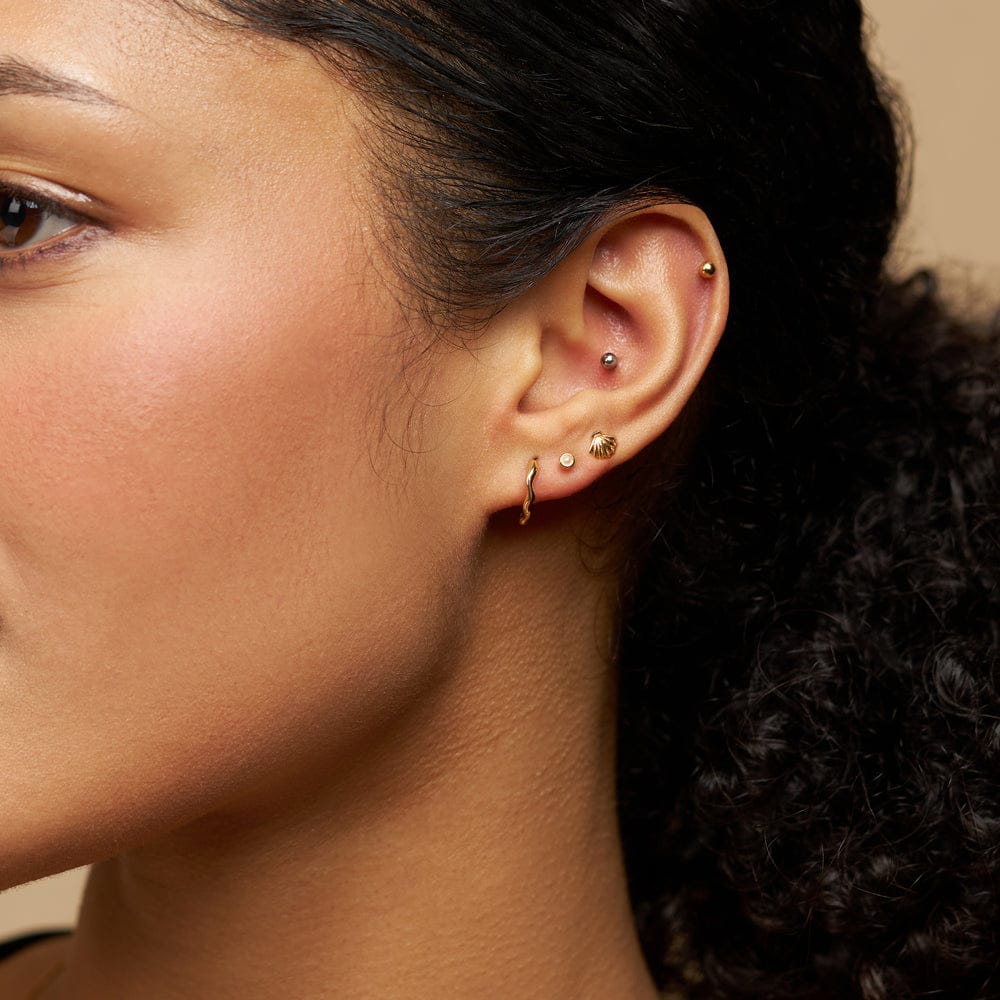 Earring Pack Default Shell & Wave Hoop Earring Stacking Set Orelia Jewellery