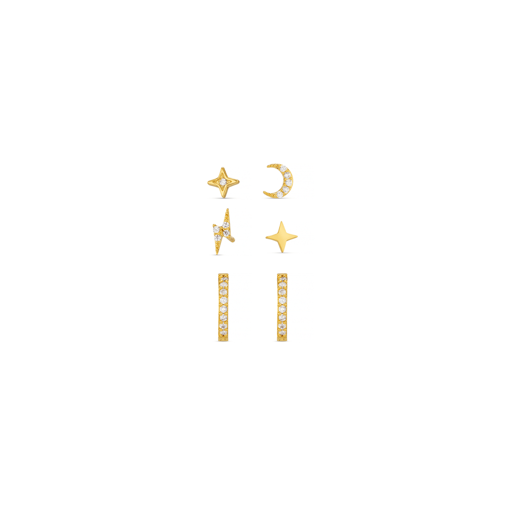 Earring Pack Mixed Celestial Stud & Pave Micro Hoop Earring Pack Orelia Jewellery