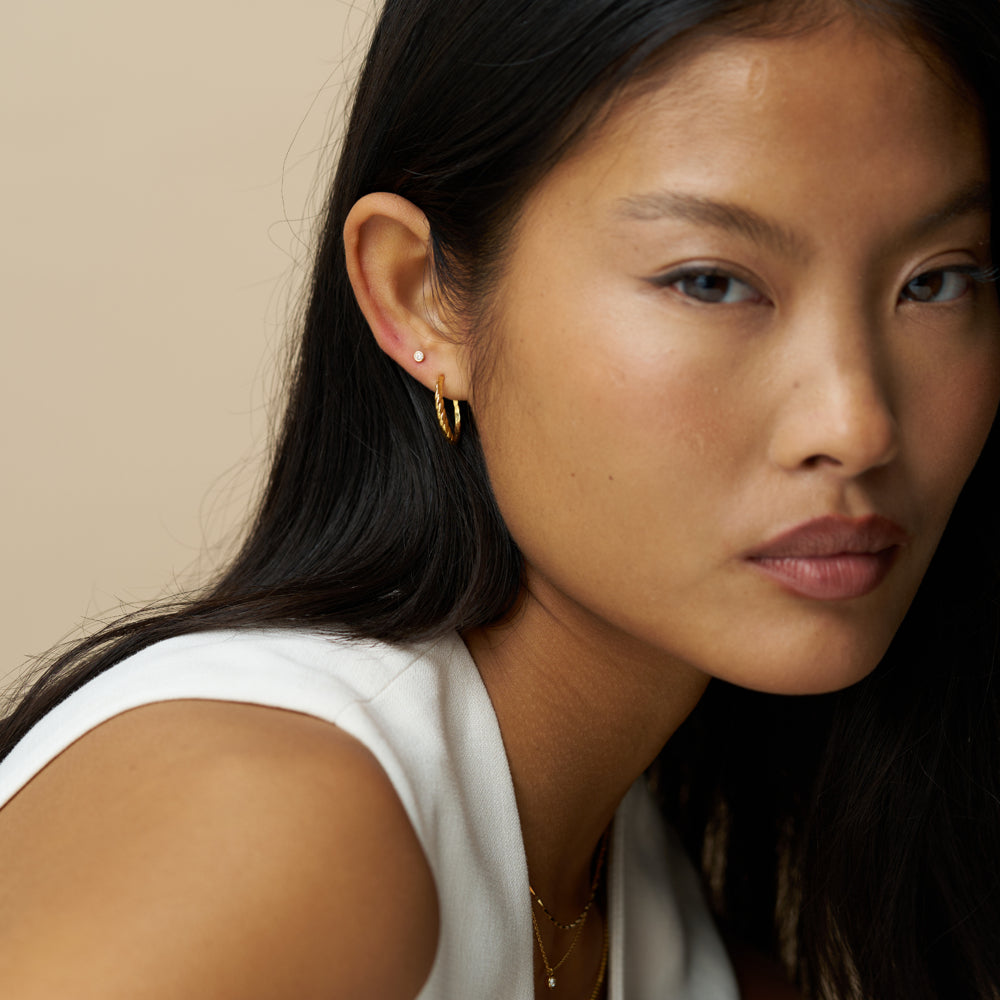 Earring Pack ONE Crystal & Rope Twist Hoop Ear Stacking Set Orelia Jewellery