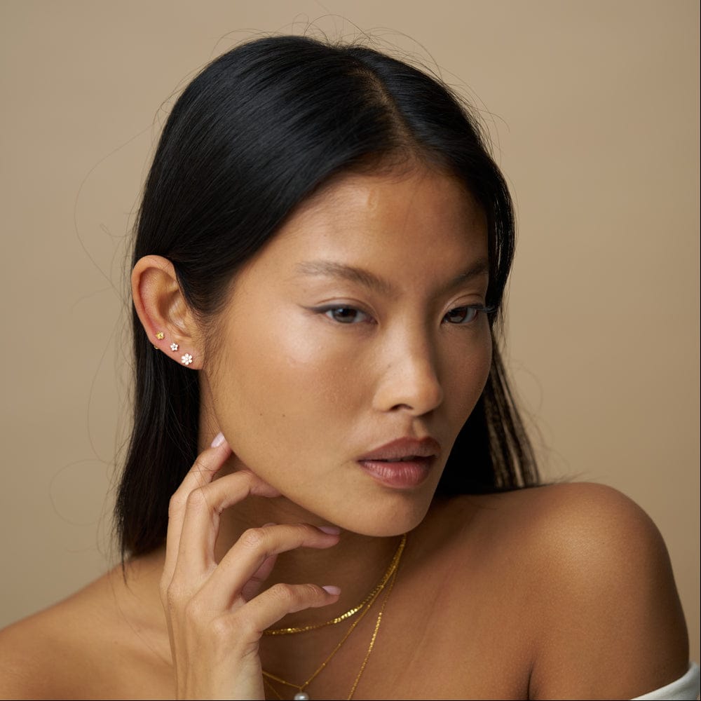 Earring Pack ONE Mixed Floral Stud Ear Stacking Set Orelia Jewellery