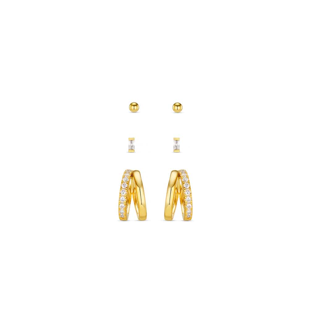 Earring Pack ONE Mixed Stud & Illusion Hoop Ear Stacking Set Orelia Jewellery