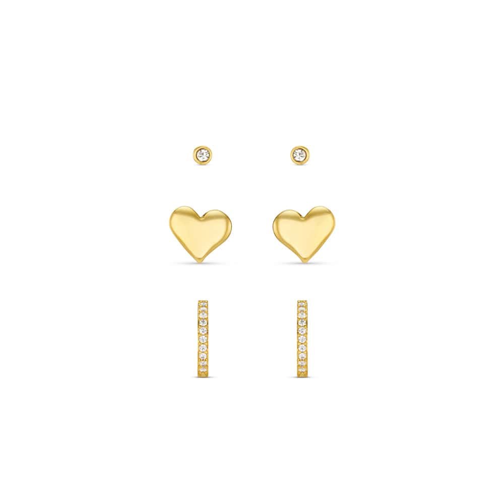 Earring Pack ONE Molten Heart & Pavé Hoop Ear Stacking Set Orelia Jewellery