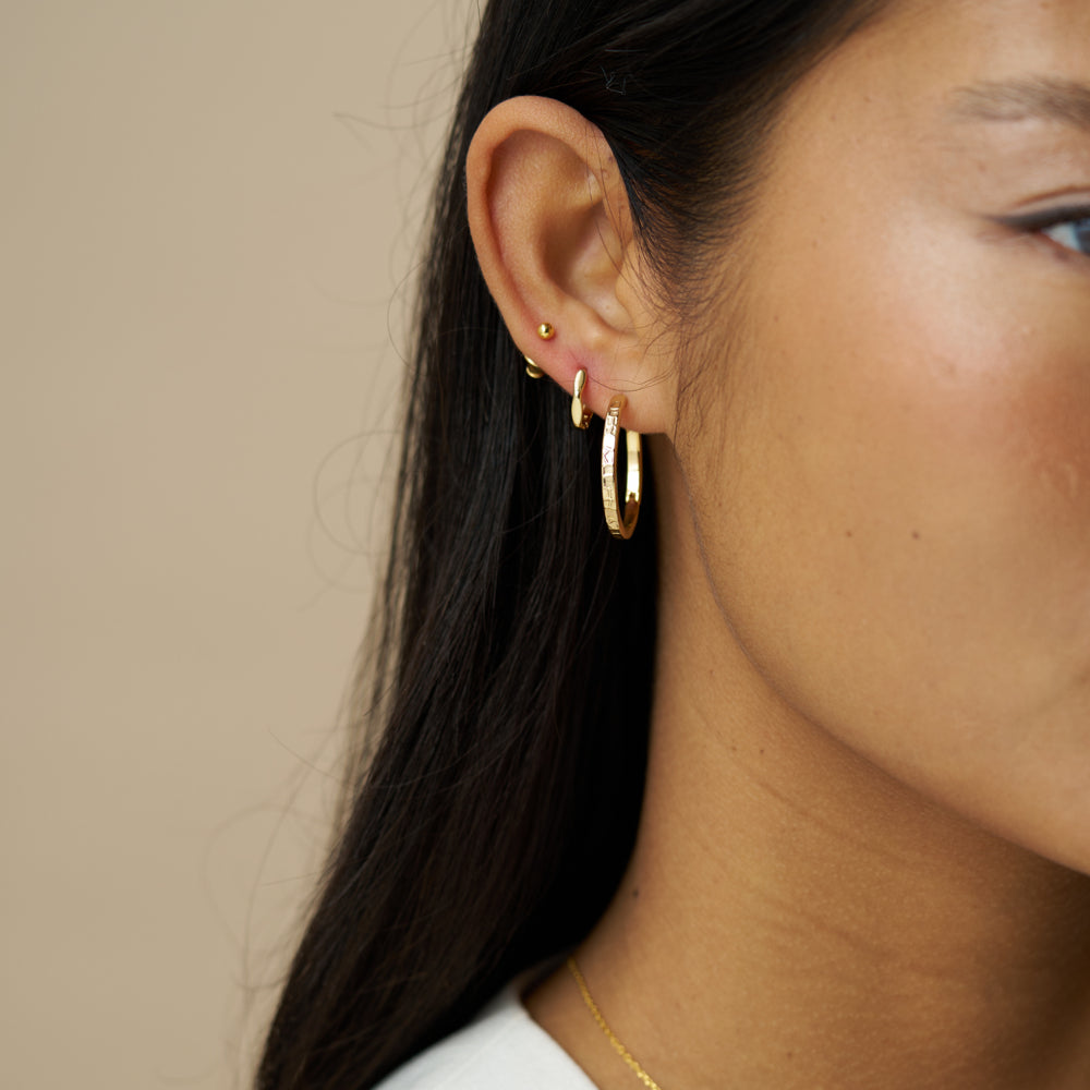 Earring Pack ONE Textured Hoop Ear Stacking Set Orelia Jewellery