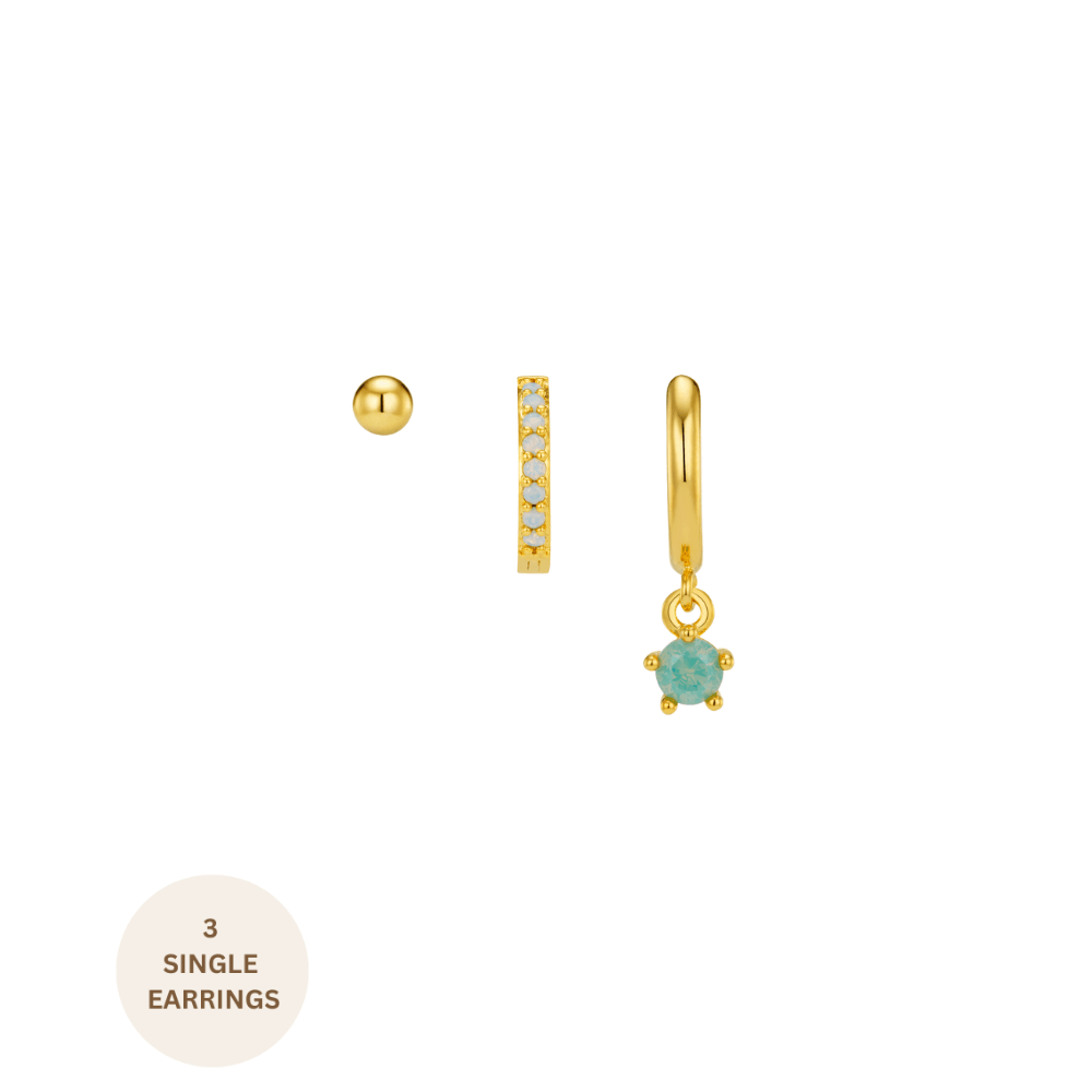 Earrings Pacific Opal Micro Ear Stacking Set Orelia Jewellery