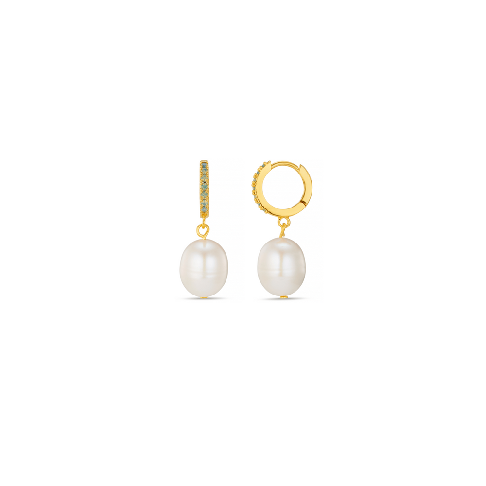 Earrings Pearl Drop & Pacific Opal Hoop Earrings Orelia Jewellery