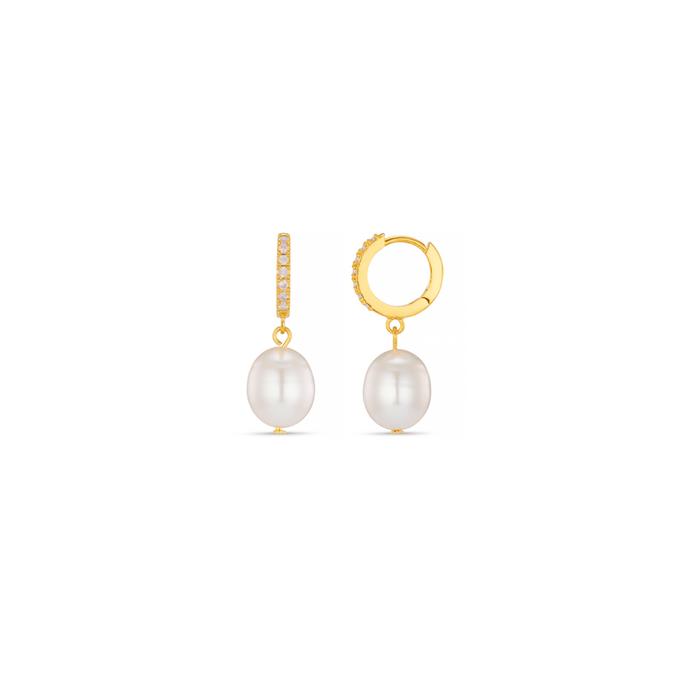 Earrings Pearl Drop & Rose Water Opal Hoop Earrings Orelia Jewellery