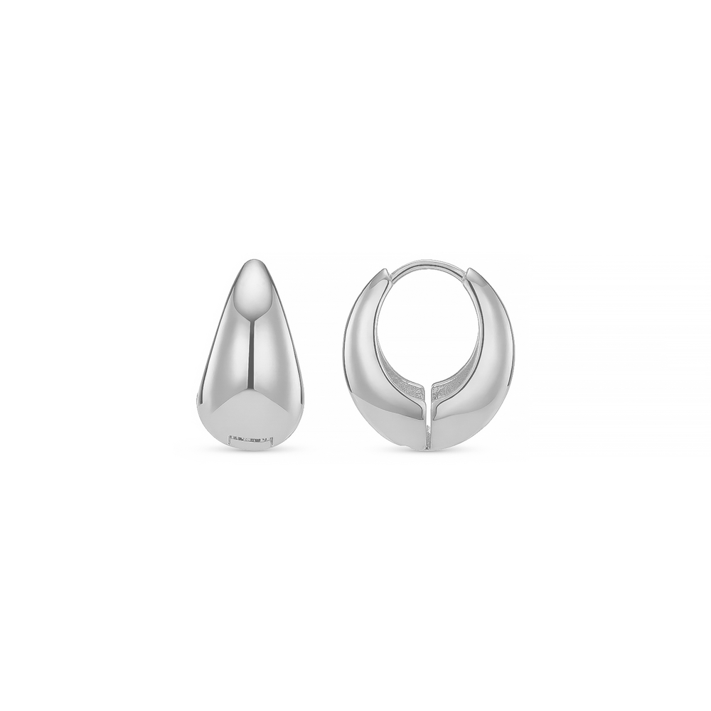 Earrings Polished Domed Taper Hoop Silver Orelia Jewellery