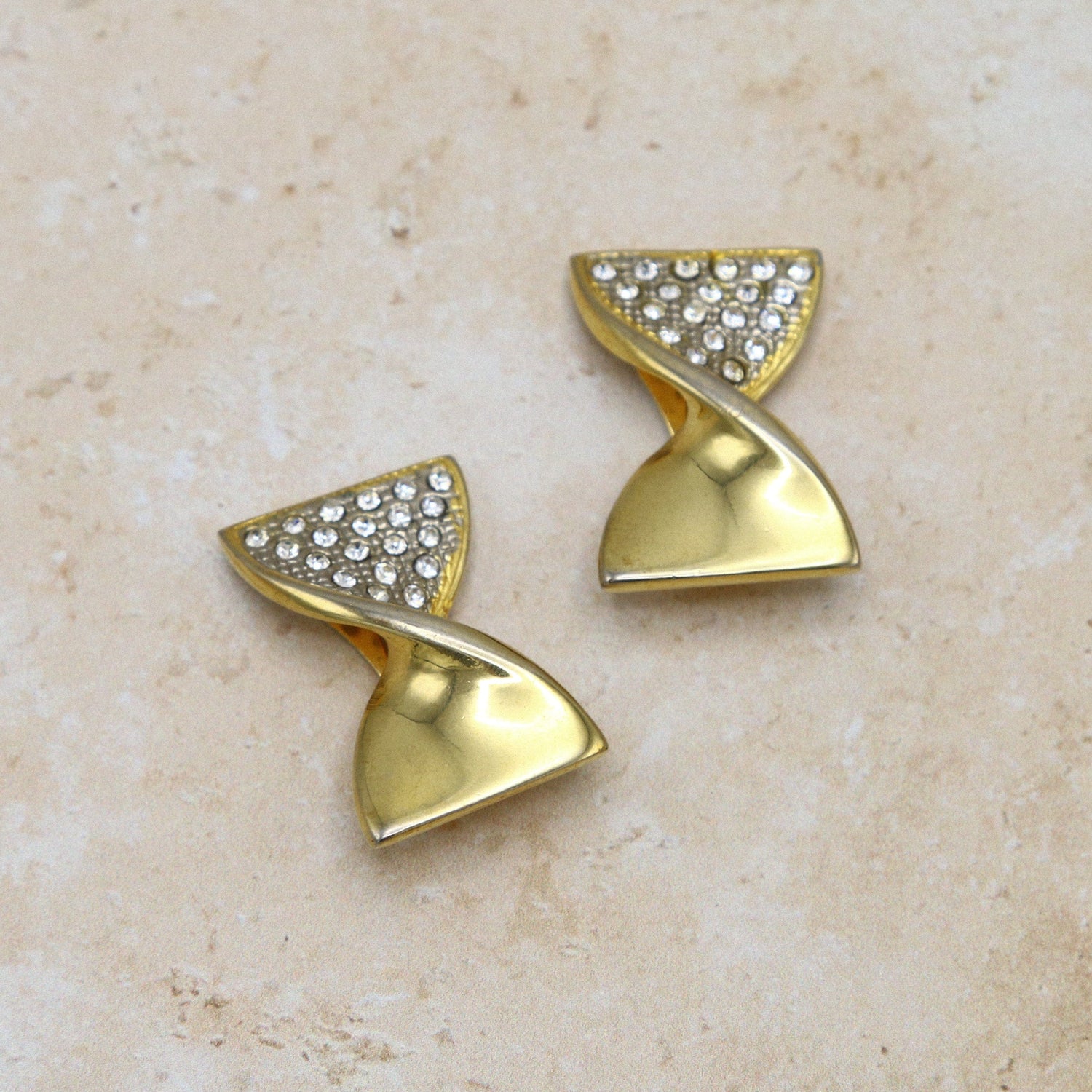 Earrings Vintage Mixed Pave Cluster Bow Clip On Earrings Orelia Jewellery