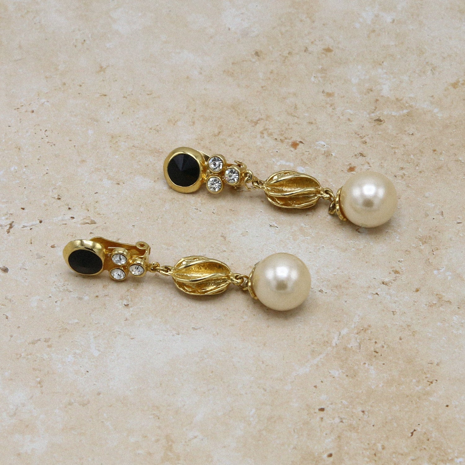 Earrings Vintage Statement Mixed Pearl Drop Clip On Earrings Orelia Jewellery