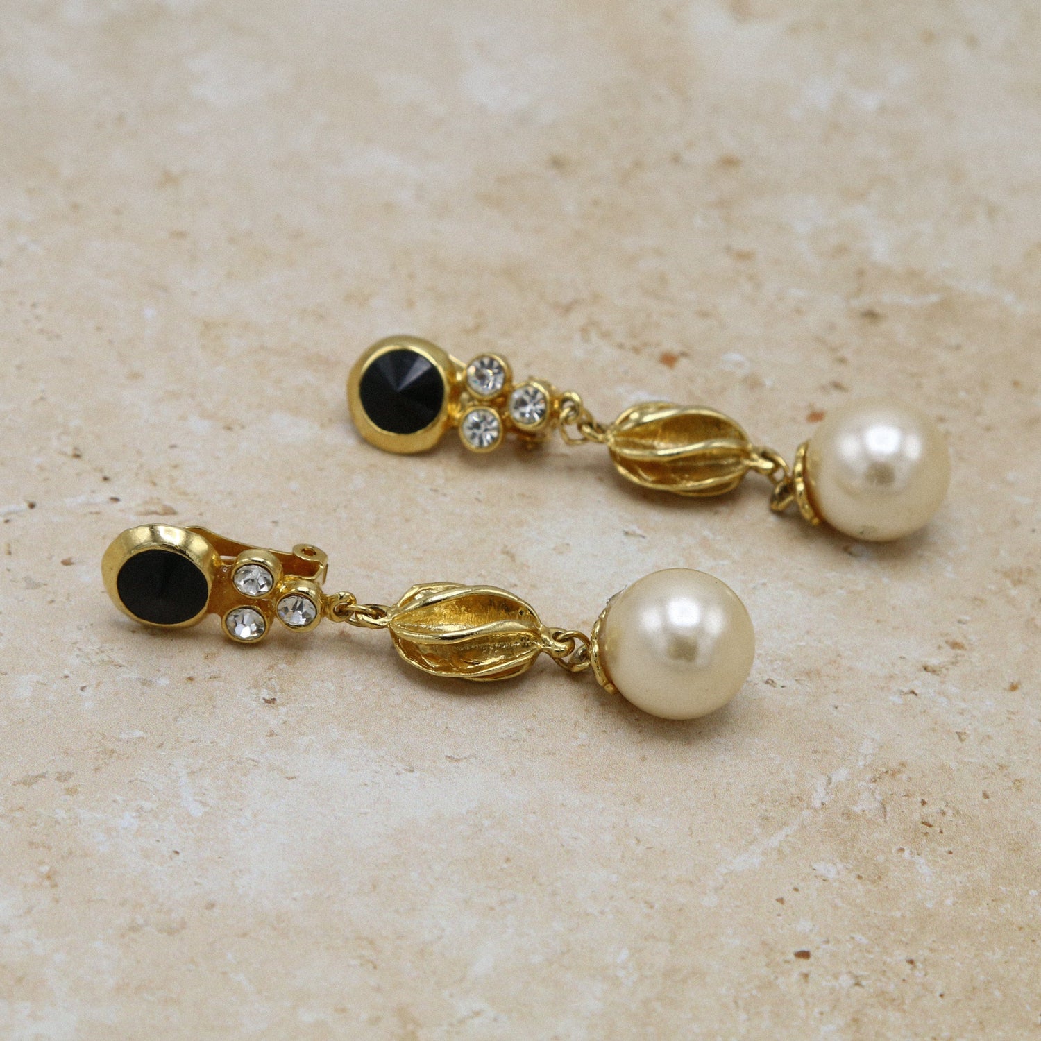 Earrings Vintage Statement Mixed Pearl Drop Clip On Earrings Orelia Jewellery