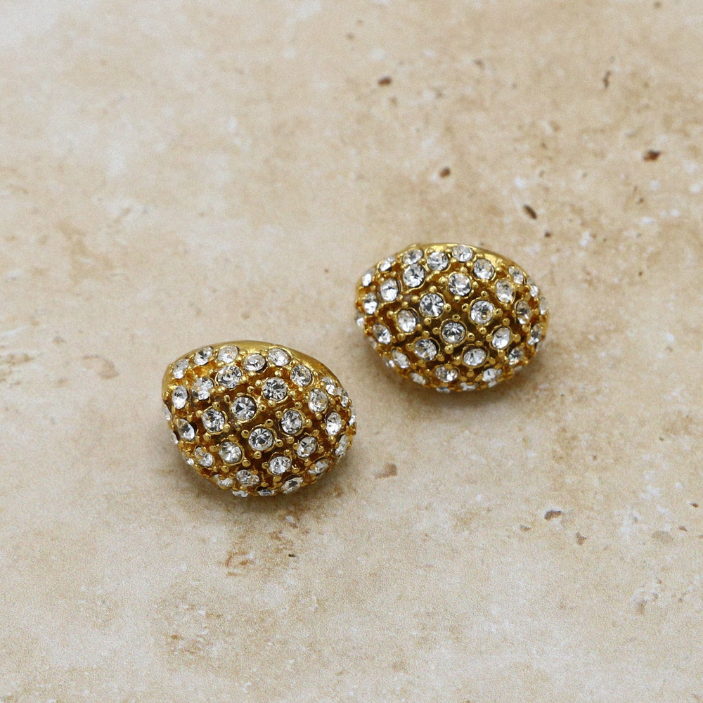 Earrings Vintage Tapered Domed Cluster Clip On Earrings Orelia Jewellery