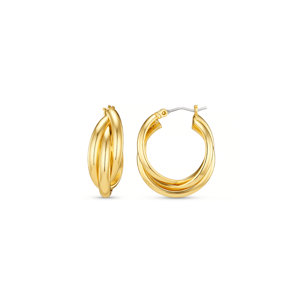 Hoop Earrings Interlocking Hoop Earrings - Gold Orelia Jewellery