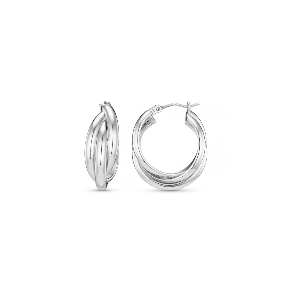 Hoop Earrings Interlocking Hoop Earrings - Silver Orelia Jewellery