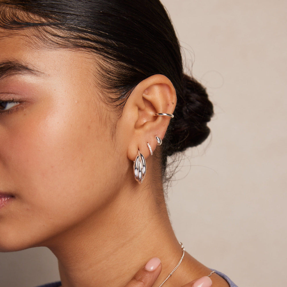 Hoop Earrings Interlocking Hoop Earrings - Silver Orelia Jewellery