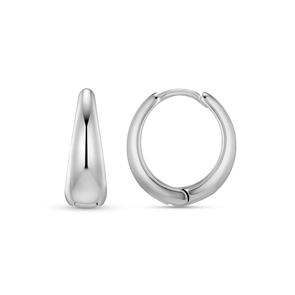 Hoop Earrings Large Tapered Hoop Earrings - Silver Orelia Jewellery