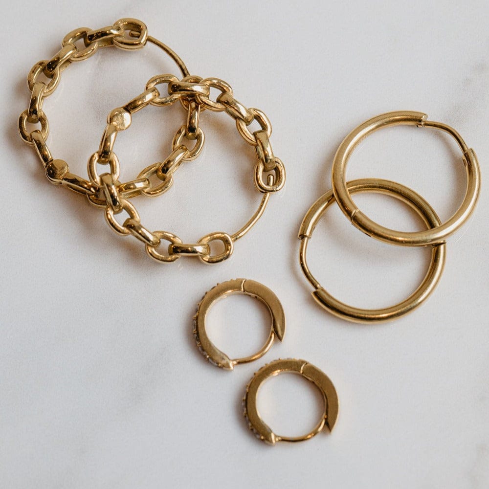 Hoop Earrings LUXE Mid-Size Hoop Earrings - Gold Orelia Jewellery
