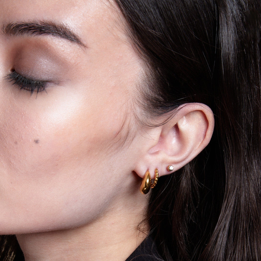 Hoop Earrings LUXE Tapered Dome Hoop Earrings - Gold Orelia Jewellery