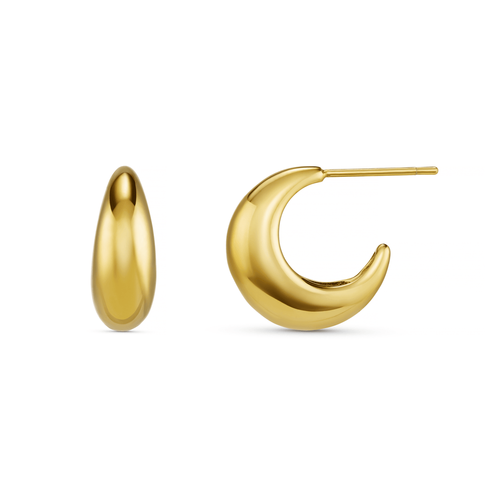 Hoop Earrings LUXE Tapered Dome Hoop Earrings - Gold Orelia Jewellery