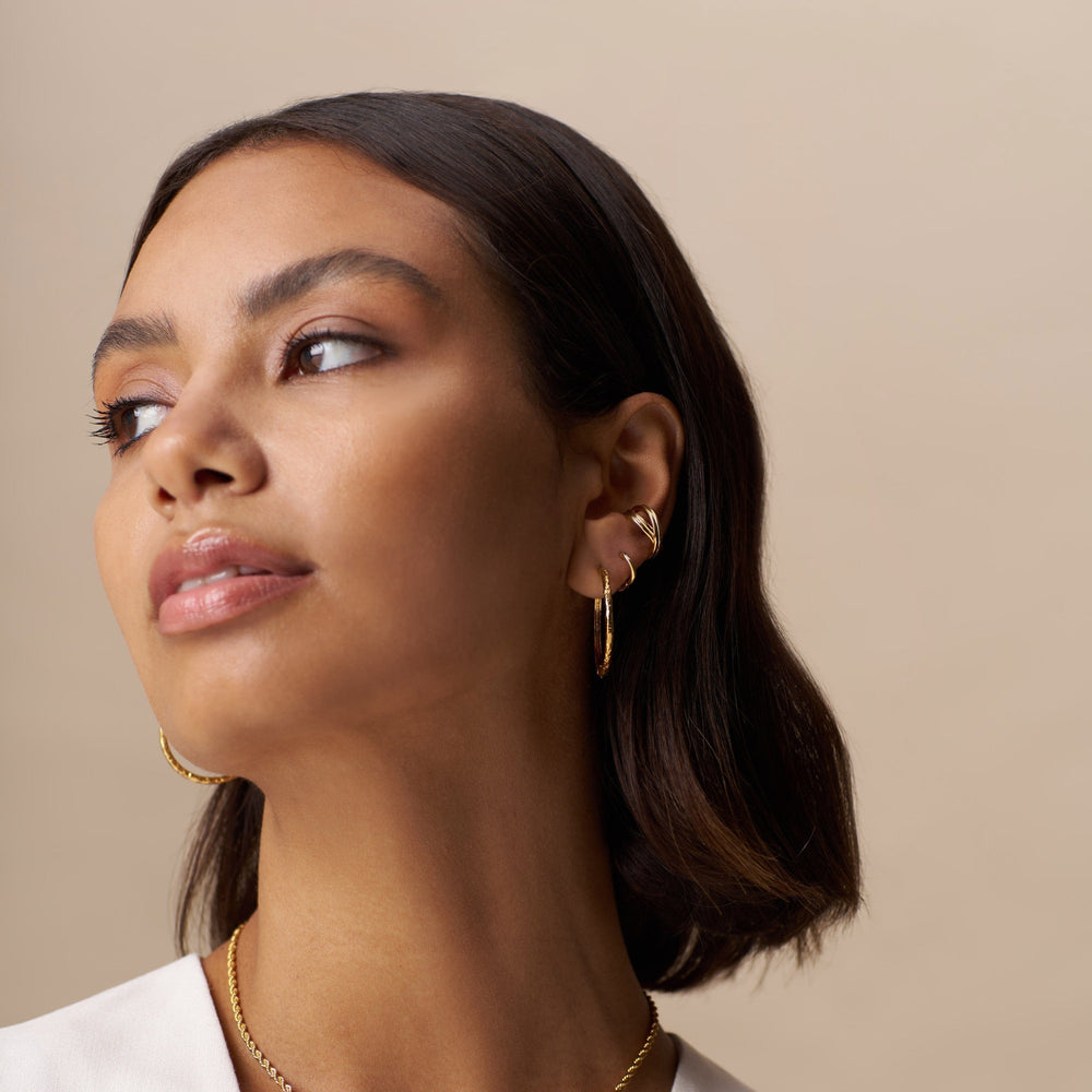 Hoop Earrings Molten Mid-Sized Hoop Earrings Orelia Jewellery