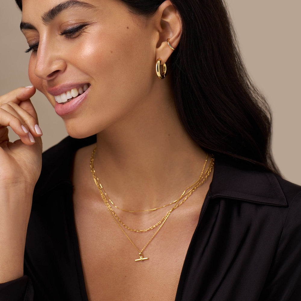 Hoop Earrings Polished Chubby Mid-Sized Hoop Earrings - Gold Orelia Jewellery