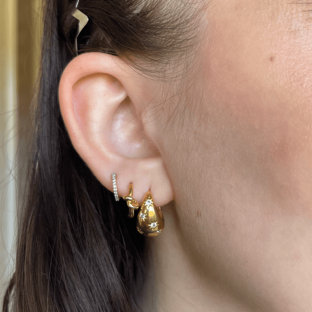 Hoop Earrings Tapered Crystal Starburst Hoop Earrings Orelia Jewellery