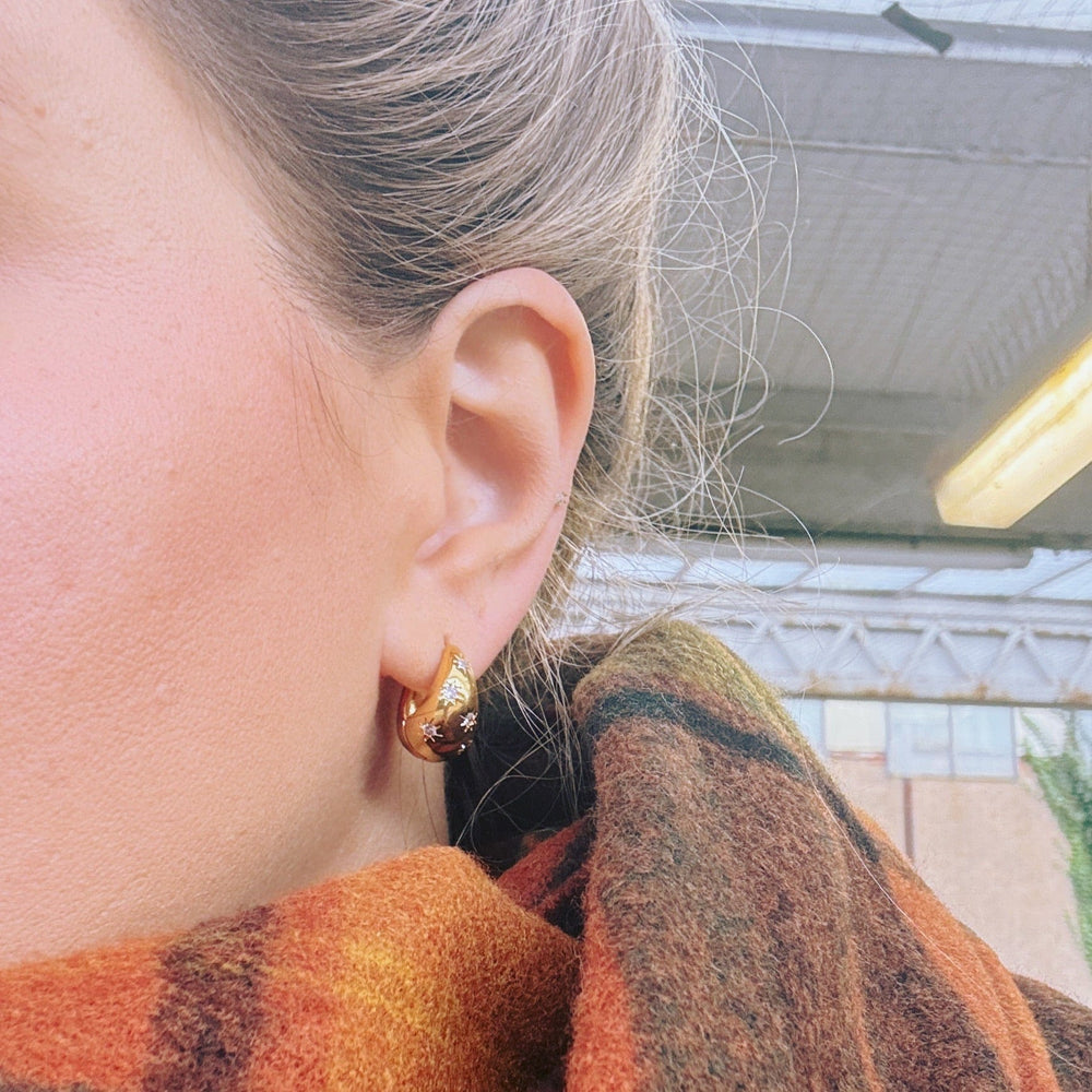 Hoop Earrings Tapered Crystal Starburst Hoop Earrings Orelia Jewellery