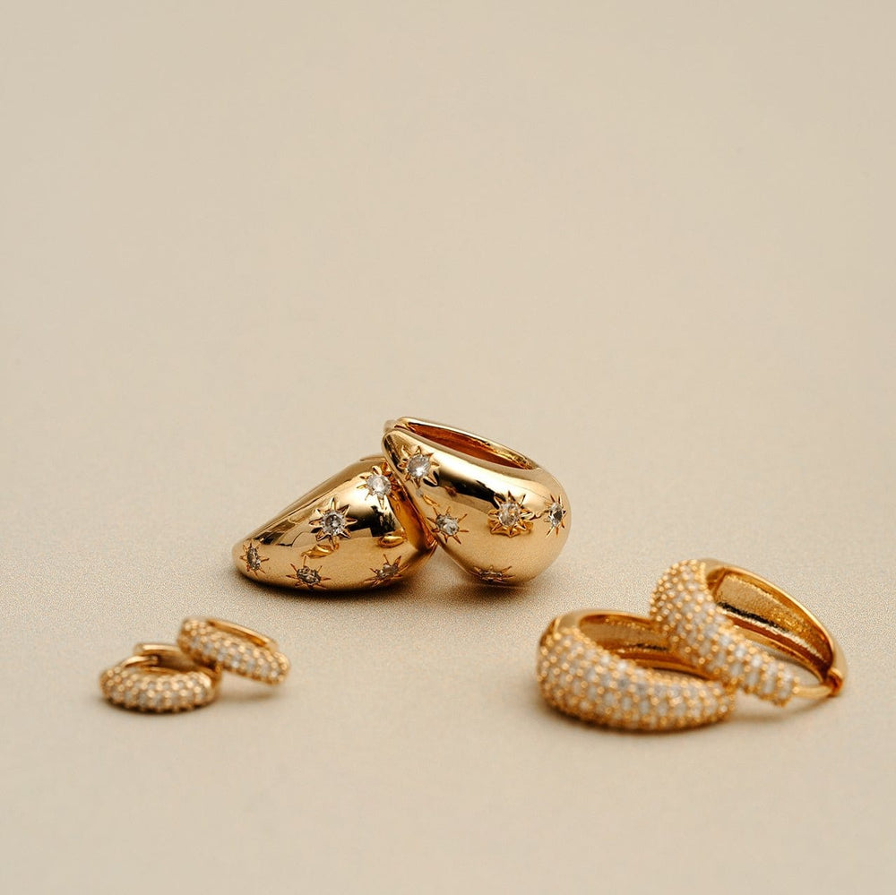 Hoop Earrings Tapered Crystal Starburst Hoop Earrings Orelia Jewellery