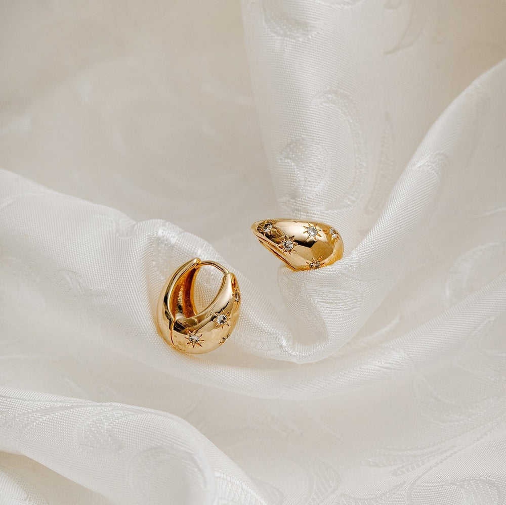 Hoop Earrings Tapered Crystal Starburst Hoop Earrings Orelia Jewellery