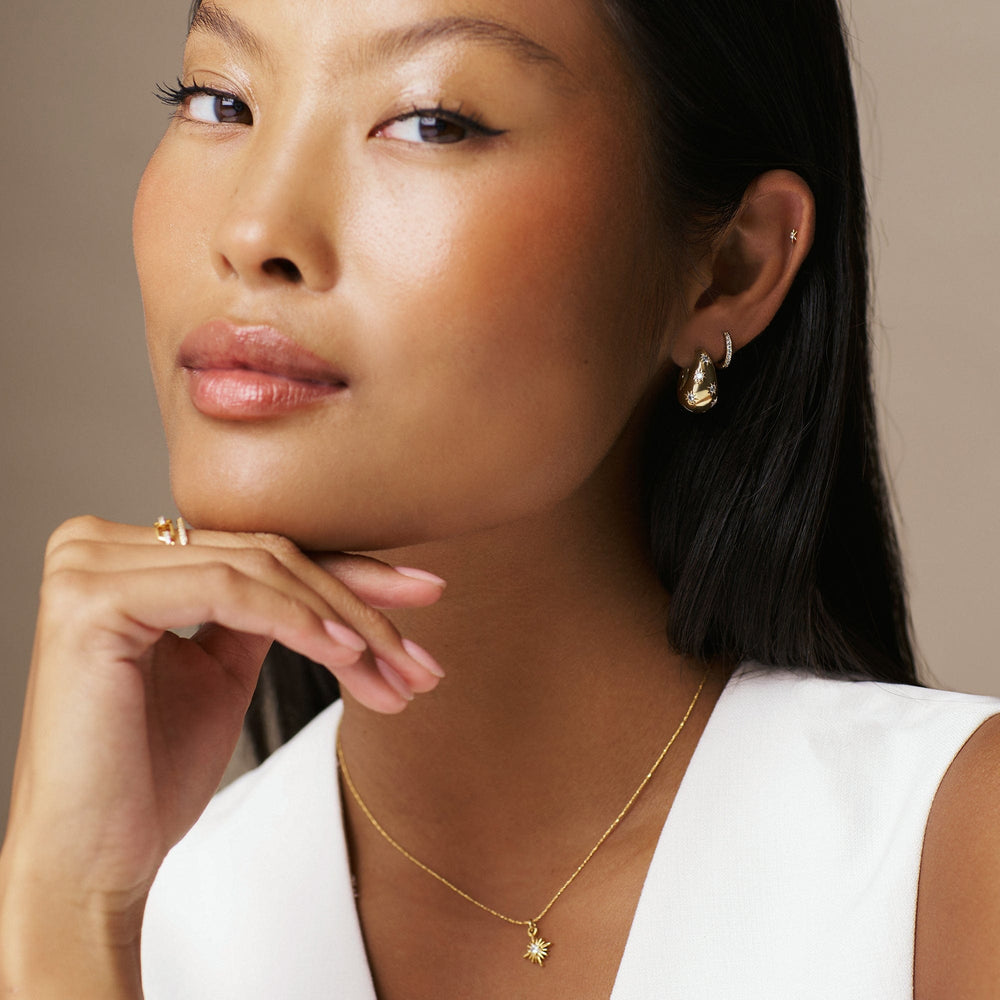 Hoop Earrings Tapered Crystal Starburst Hoop Earrings Orelia Jewellery