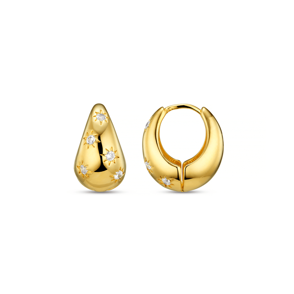 Hoop Earrings Tapered Crystal Starburst Hoop Earrings Orelia Jewellery