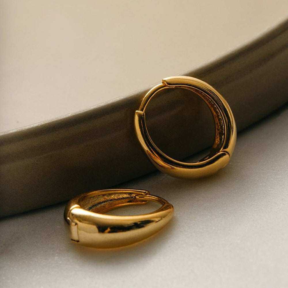 Hoop Earrings Tapered Hoop Earrings - Gold Orelia Jewellery