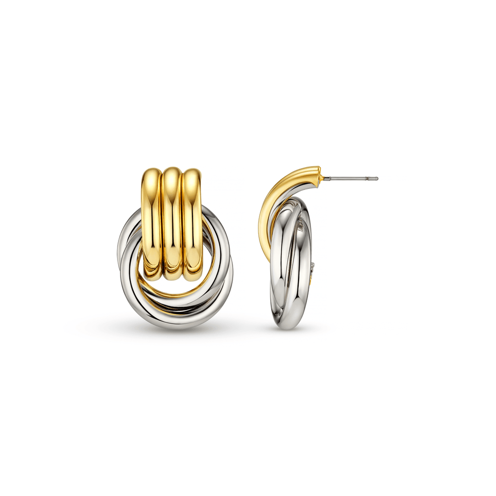 Hoops Mixed Plate Statement Interlocking Earrings Orelia Jewellery
