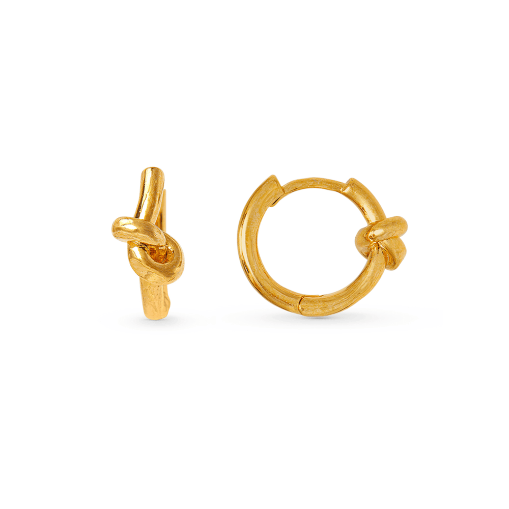 Huggie Hoop Earrings Polished Knot Huggie Hoop Earrings - Gold Orelia Jewellery