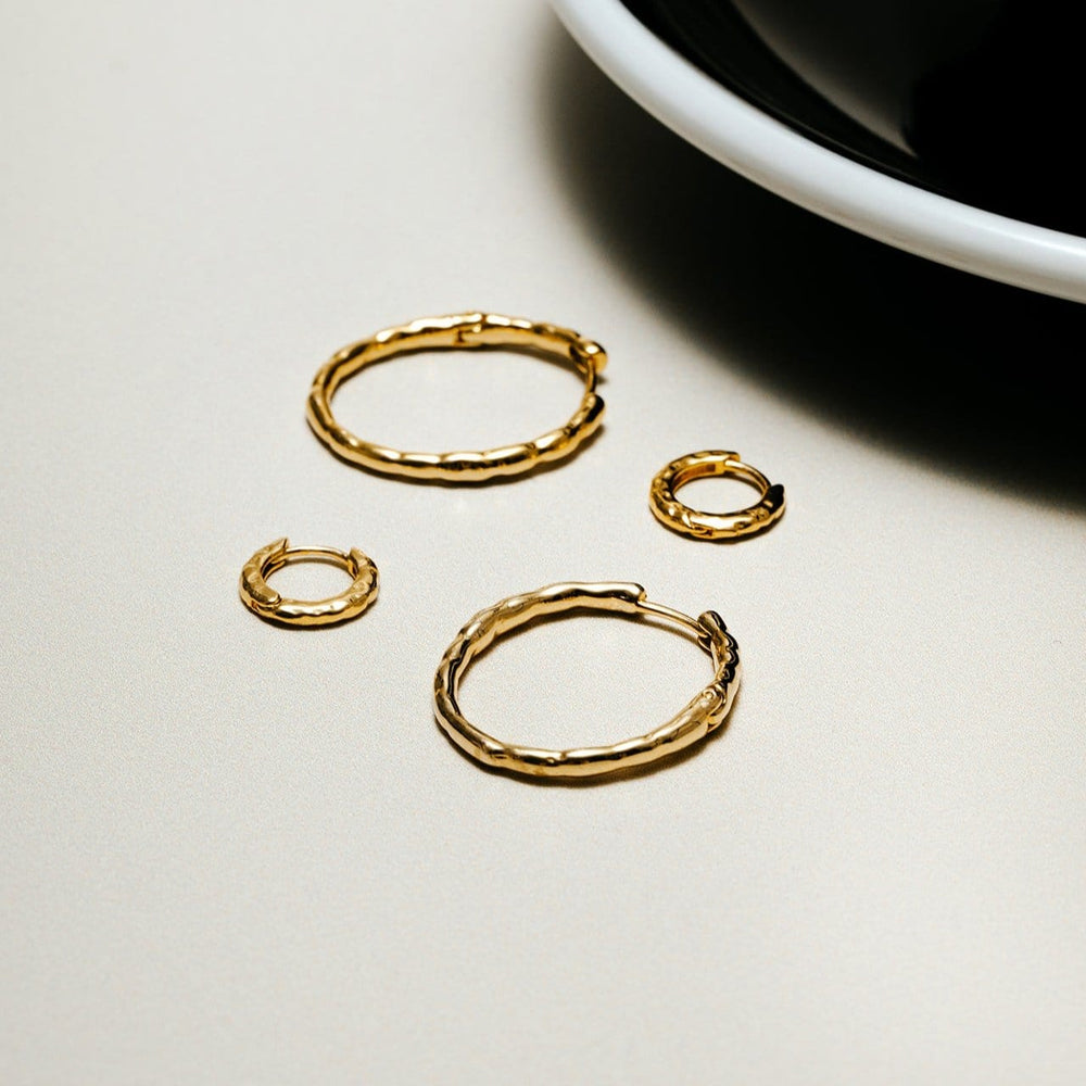 Huggie Hoop Earrings Polished Molten Micro Hoop Earrings Orelia Jewellery