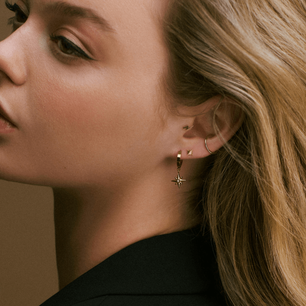 Huggie Hoop LUXE Crystal Starburst Huggie Hoop Earrings Orelia Jewellery