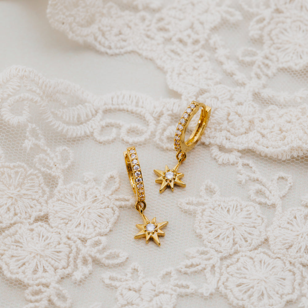 Huggie Hoop ONE Pavé Starburst Huggie Hoop Earrings Orelia Jewellery