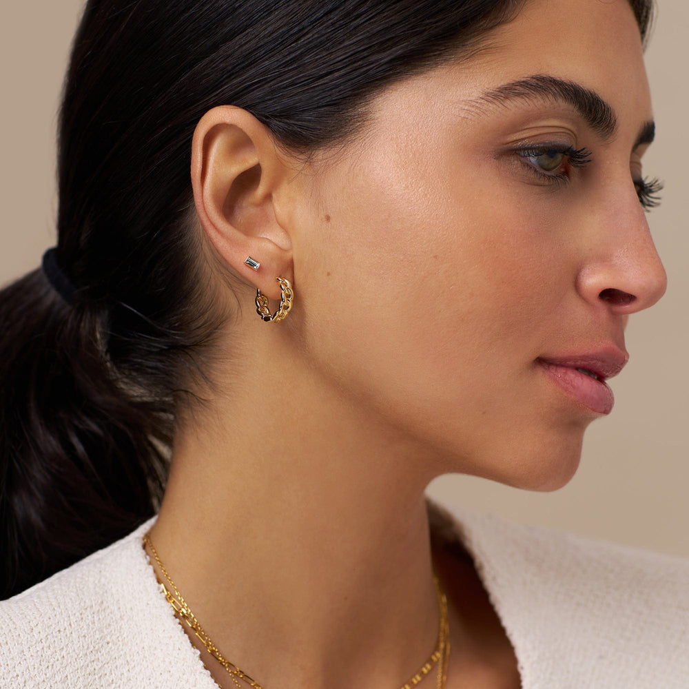 Huggie Hoops Chain Huggie Hoop Earrings - Gold Orelia Jewellery