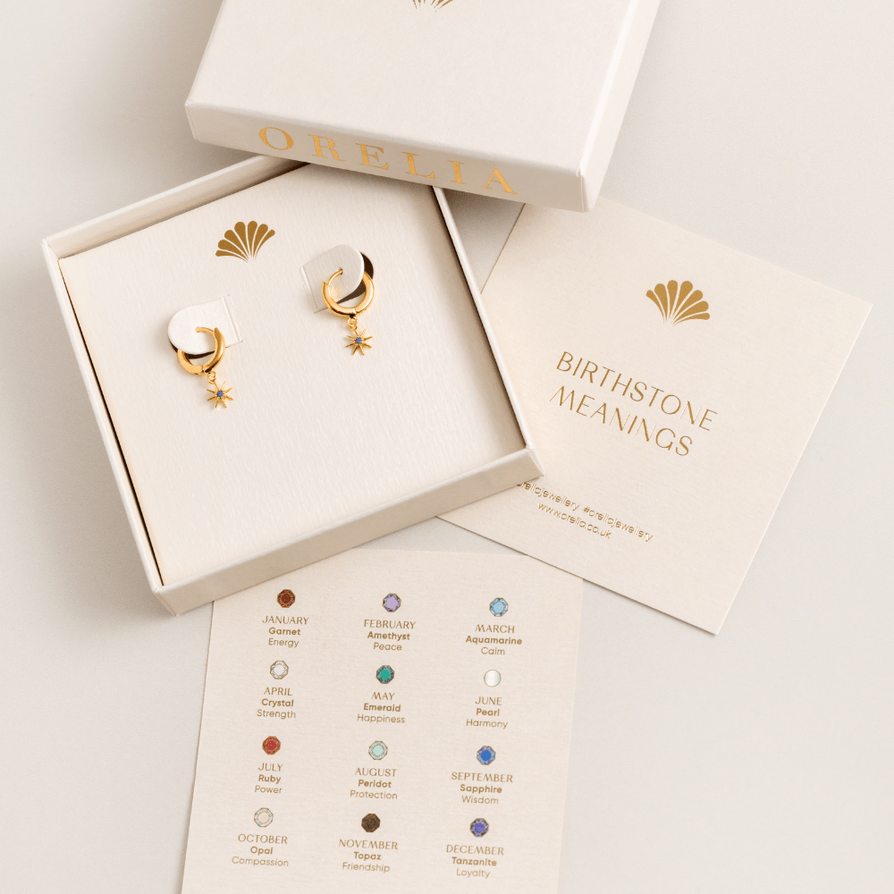 Huggie Hoops December Birthstone Tanzanite Huggie Hoop Earrings Orelia Jewellery