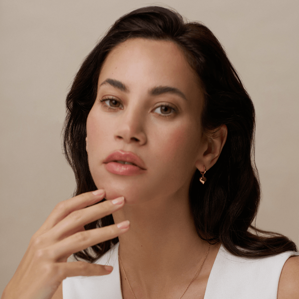 Huggie Hoops Domed Heart Charm Huggie Hoops Earrings Orelia Jewellery