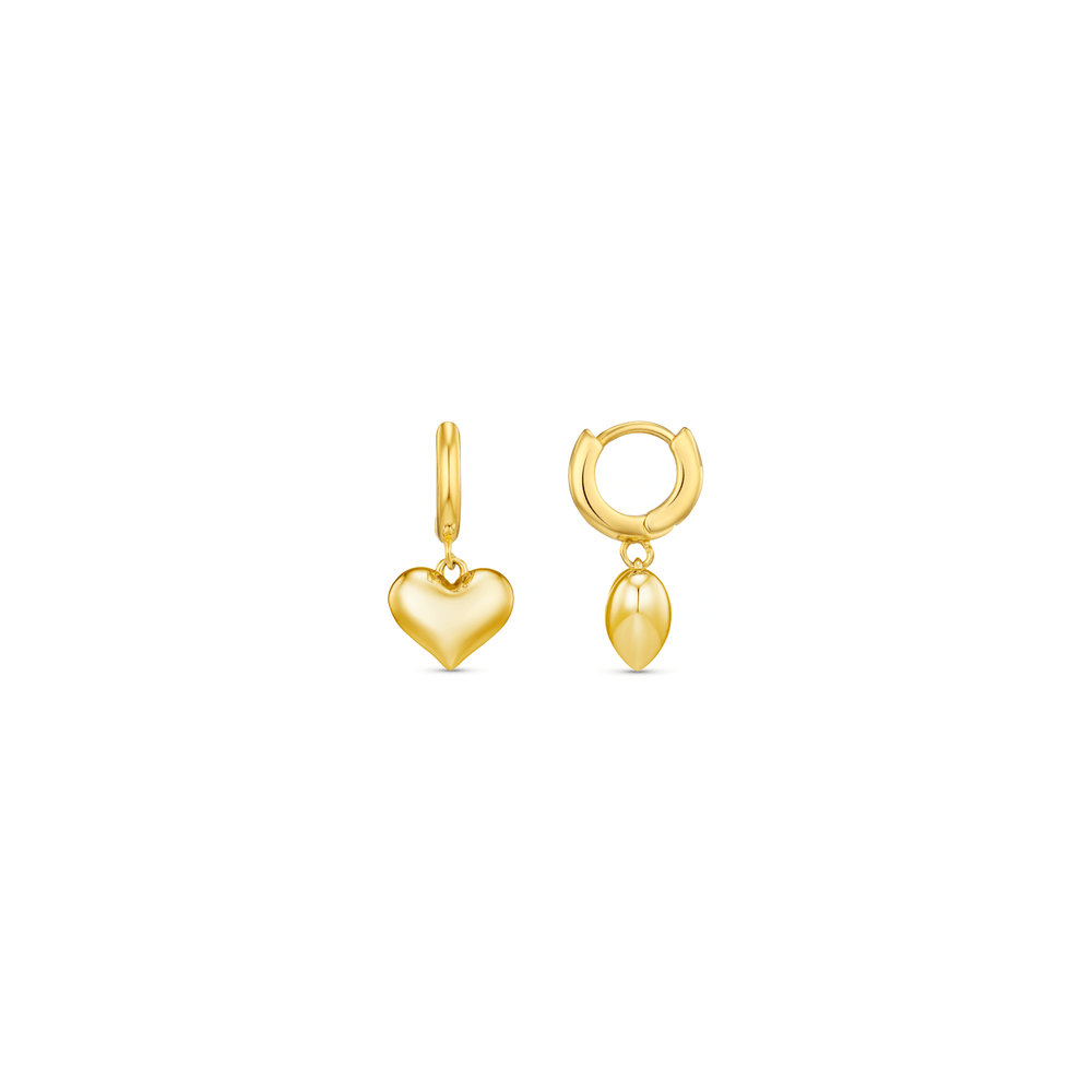 Huggie Hoops Domed Heart Charm Huggie Hoops Earrings Orelia Jewellery
