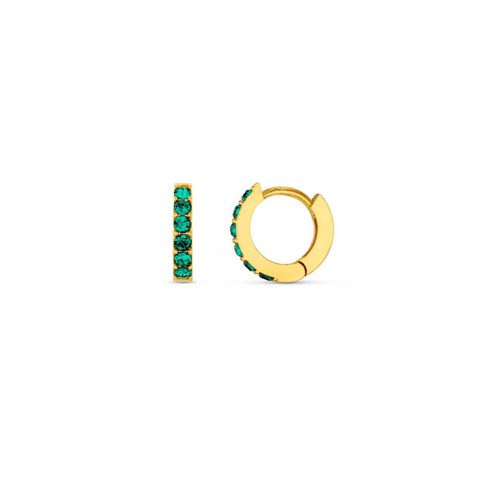 Huggie Hoops Emerald Huggie Hoop Earrings Made With Swarovski® Crystals - Gold Orelia Jewellery
