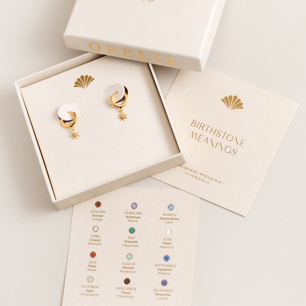 Huggie Hoops February Birthstone Amethyst Huggie Hoop Earrings Orelia Jewellery