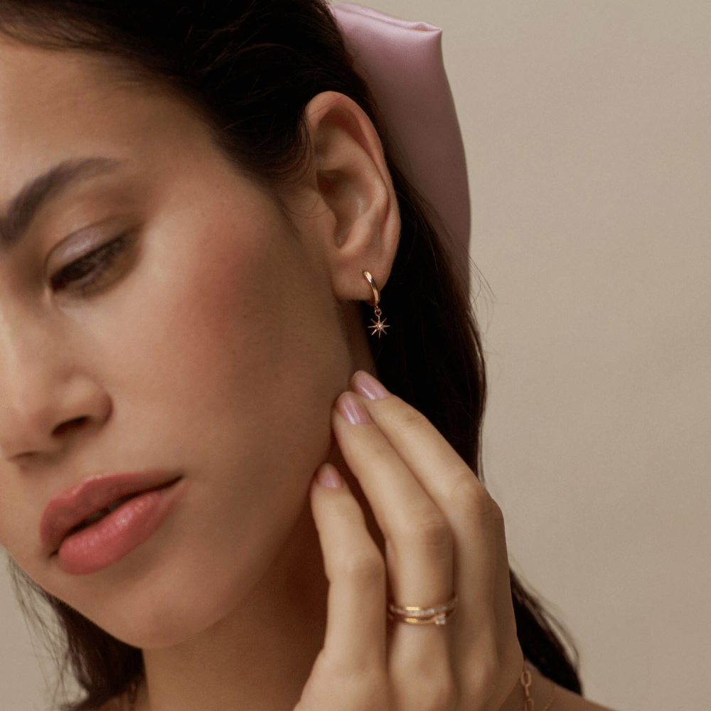 Huggie Hoops January Birthstone Garnet Huggie Hoop Earrings Orelia Jewellery