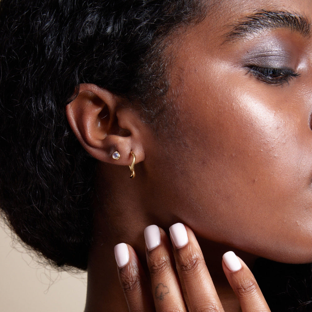 Huggie Hoops LUXE Organic Hoop Earrings Orelia Jewellery